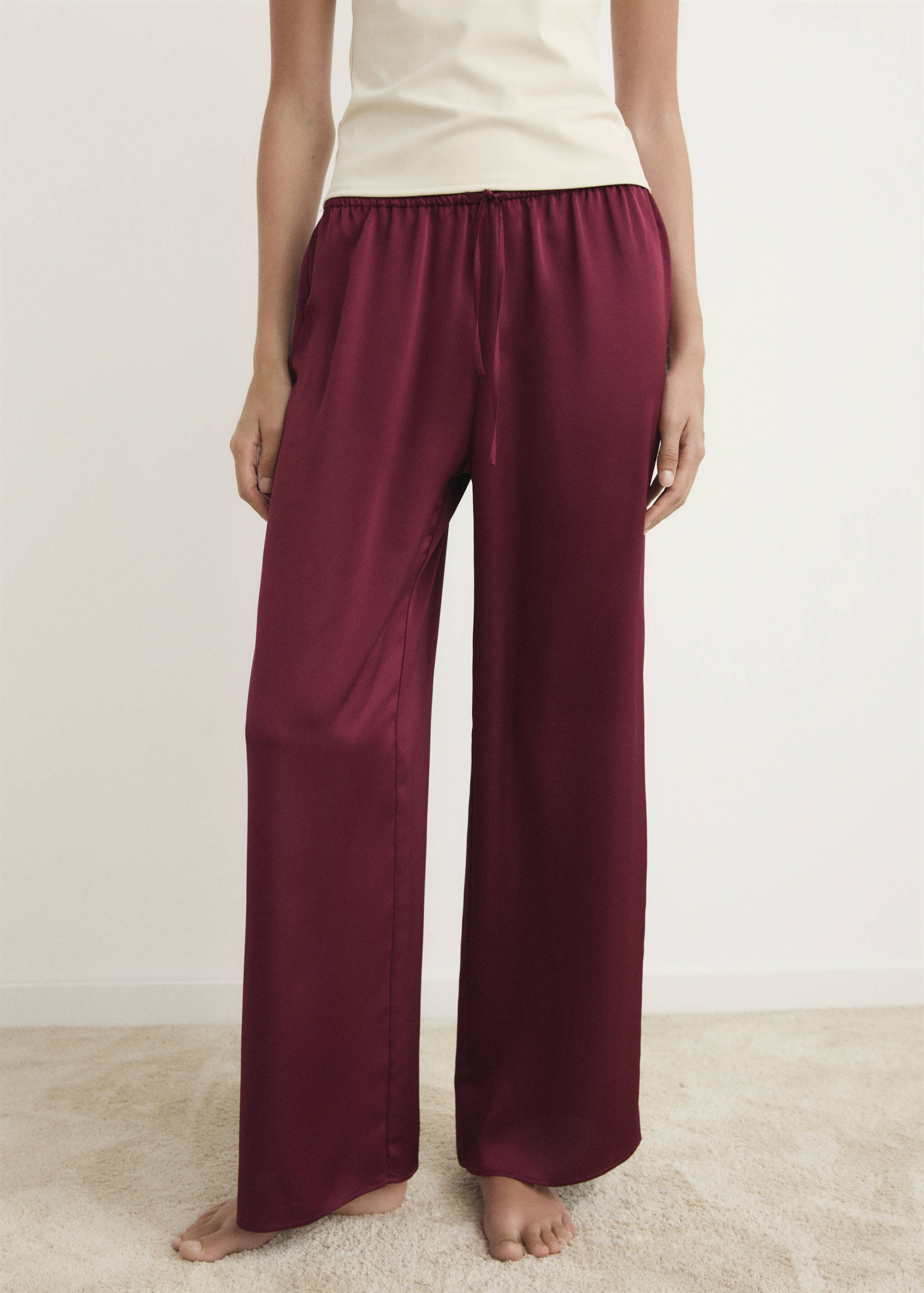 Satin long trousers - Medium plane