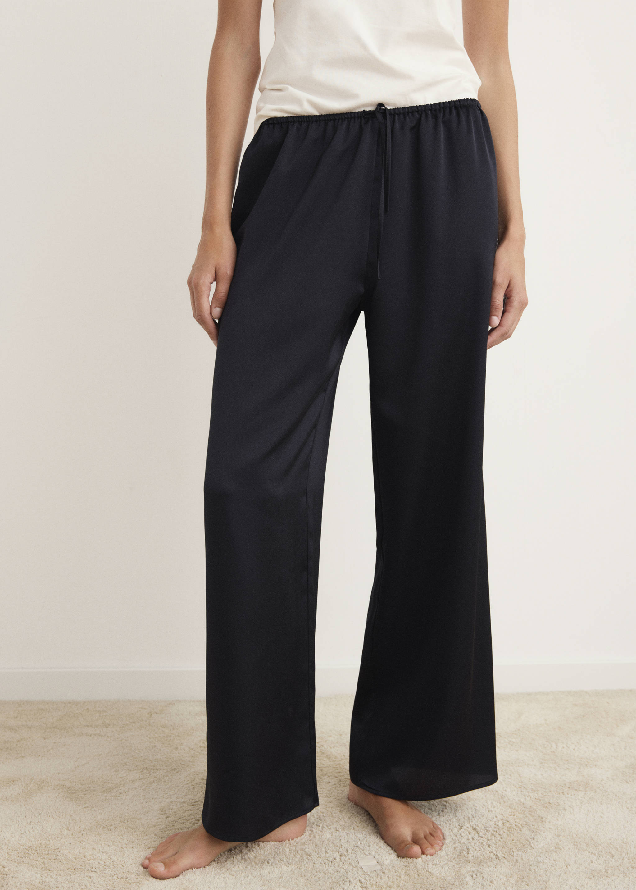 Satin long trousers - Medium plane