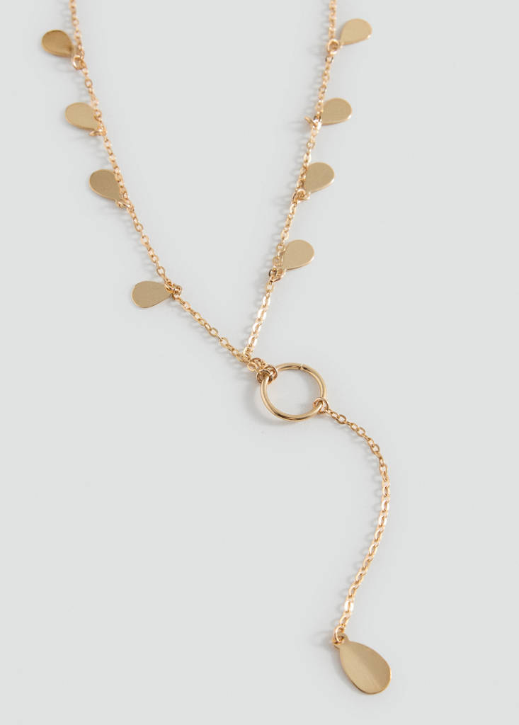 Metal pendant necklace — Gold