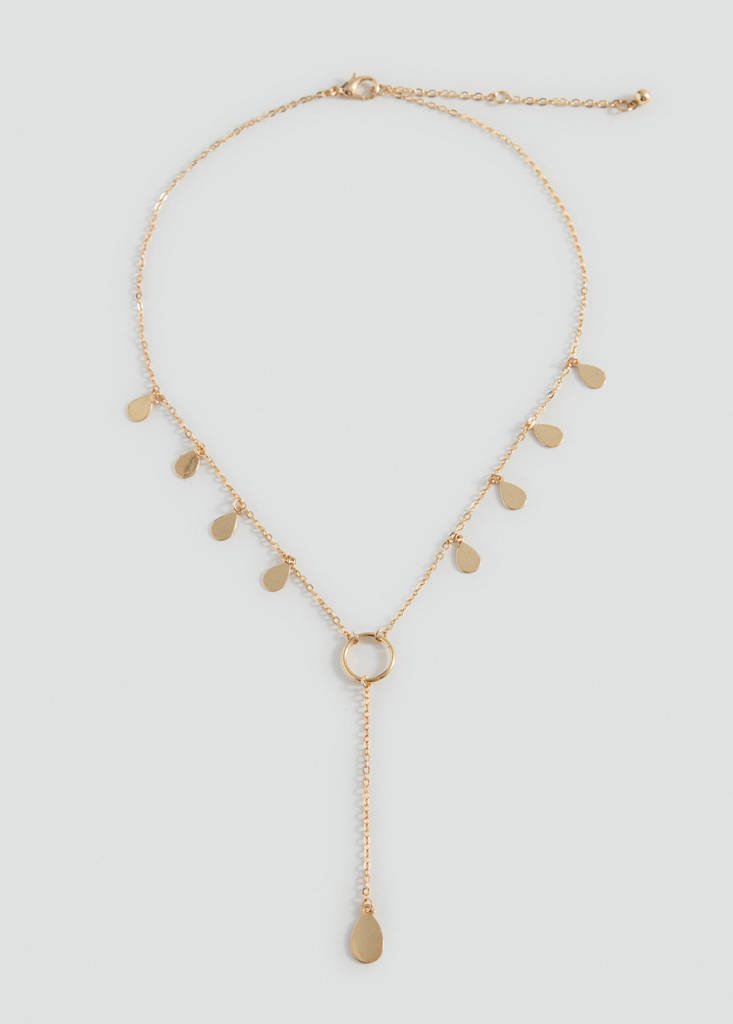 Metal pendant necklace — Gold