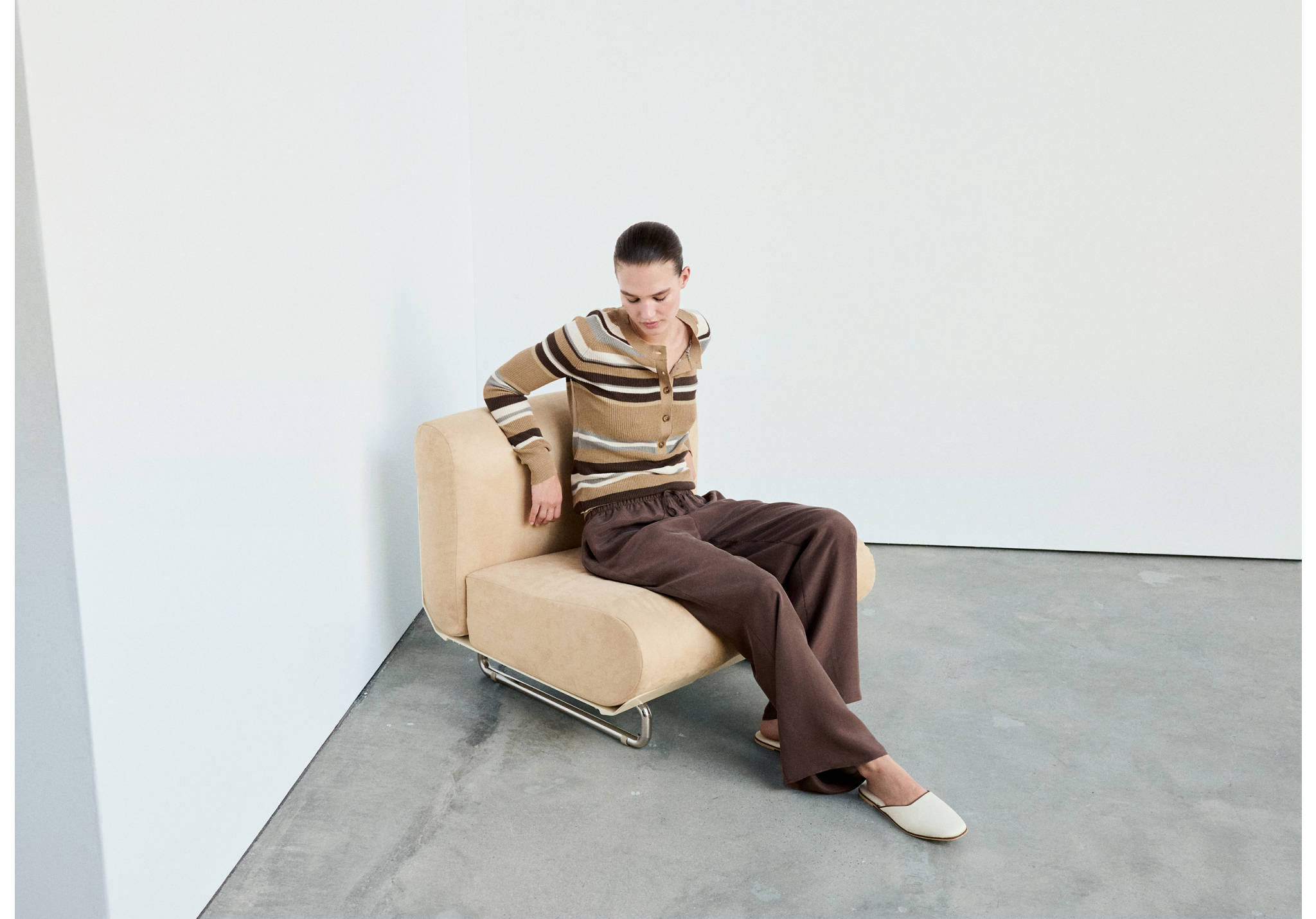 Striped rib sweater - Panoramic plane