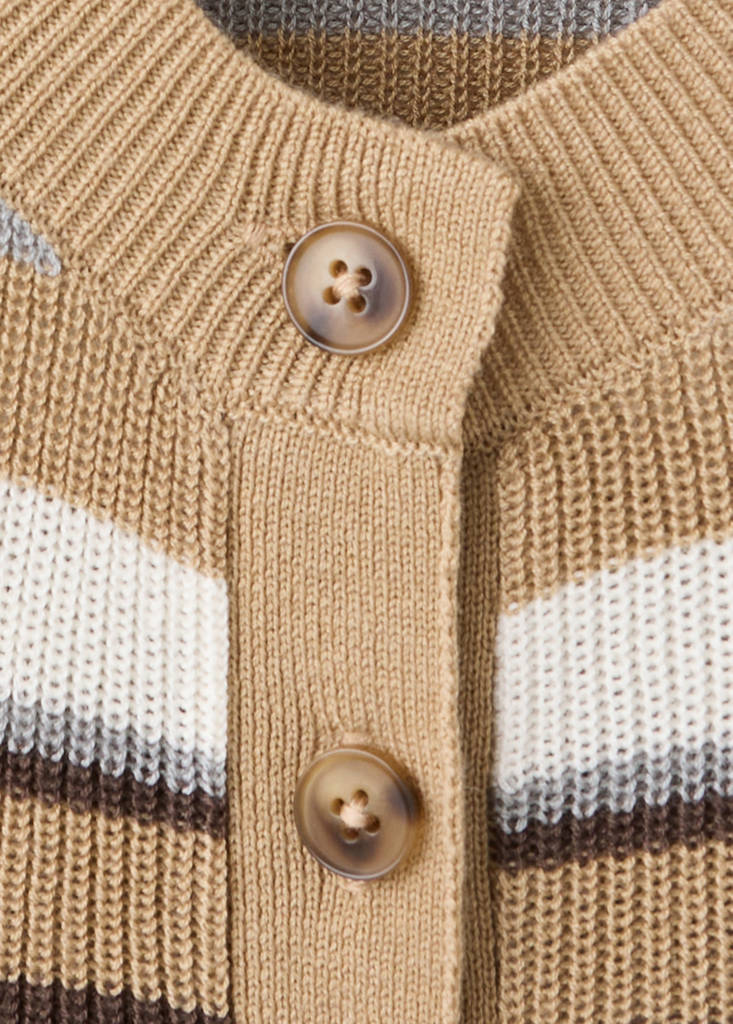 Striped rib sweater — Brown