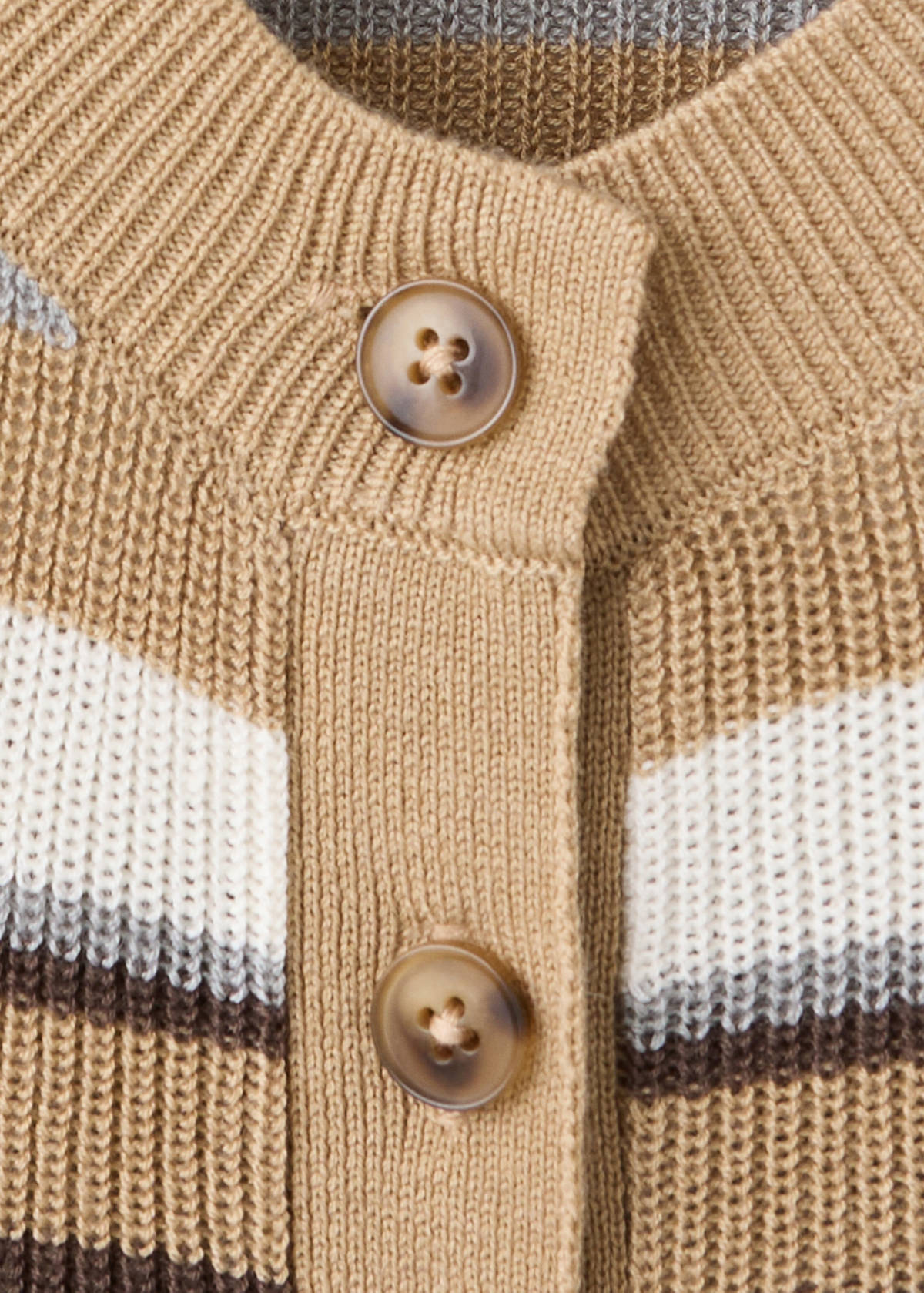 Striped rib sweater — Brown
