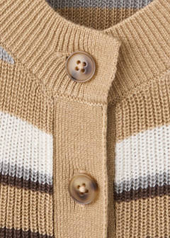 Striped rib sweater — Brown 7