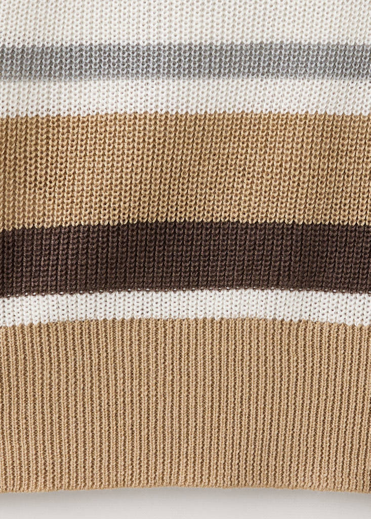 Striped rib sweater — Brown