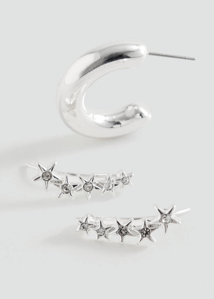 Pack of 2 mixed earrings — Silver