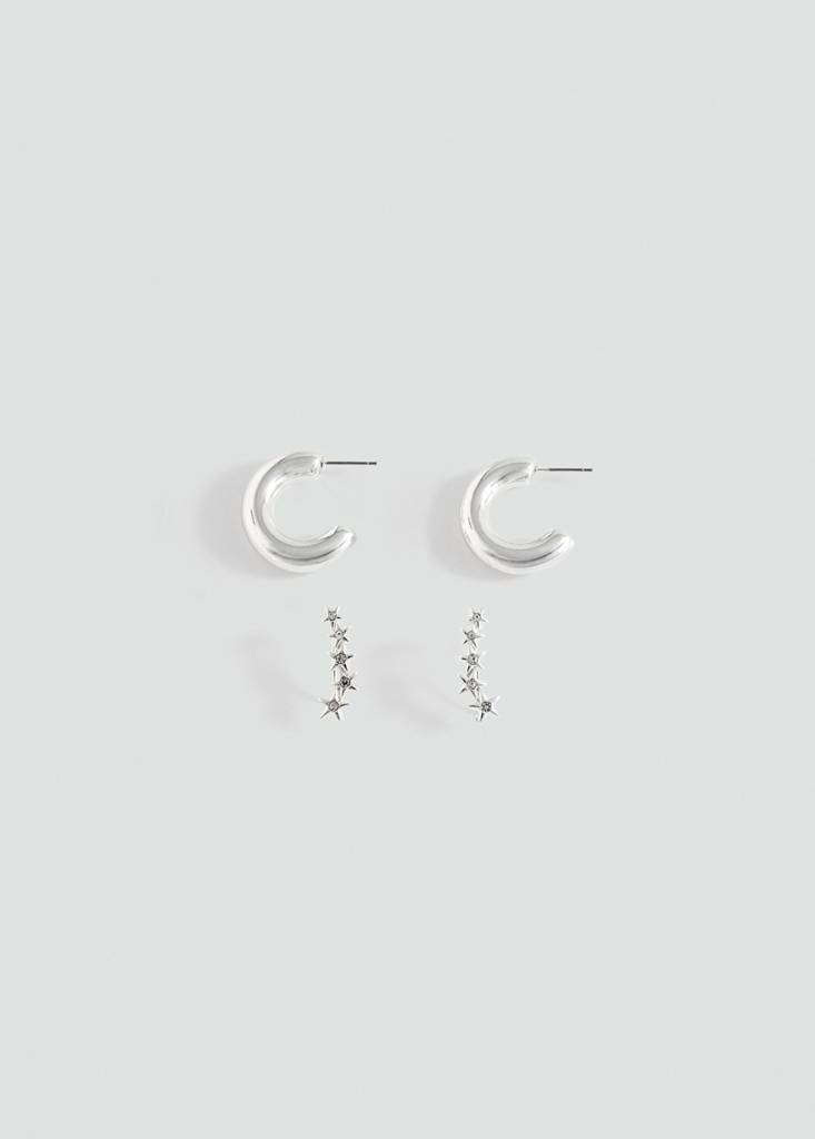 Pack of 2 mixed earrings — Silver