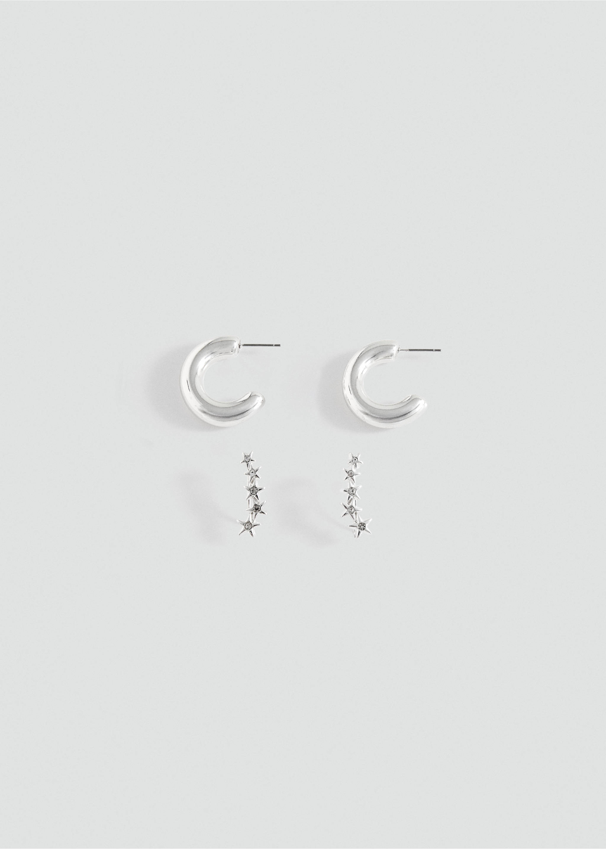 Pack of 2 mixed earrings - Article without model, Silver. Ref: 37072954-00.
