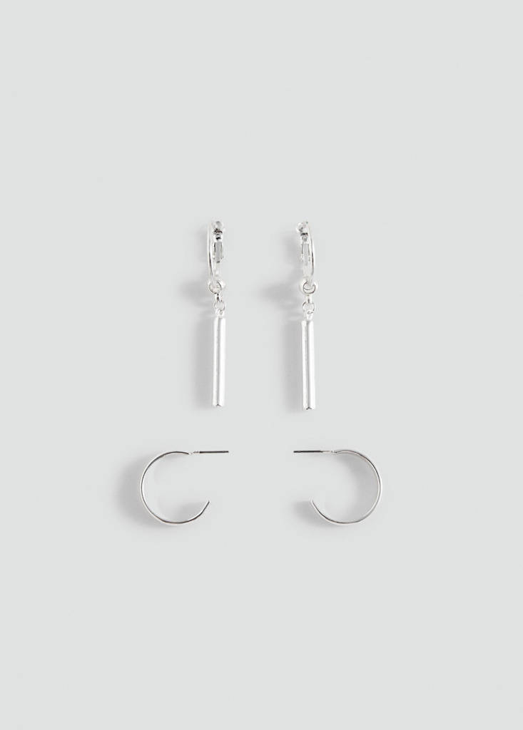 Pack of 2 mixed earrings — Silver