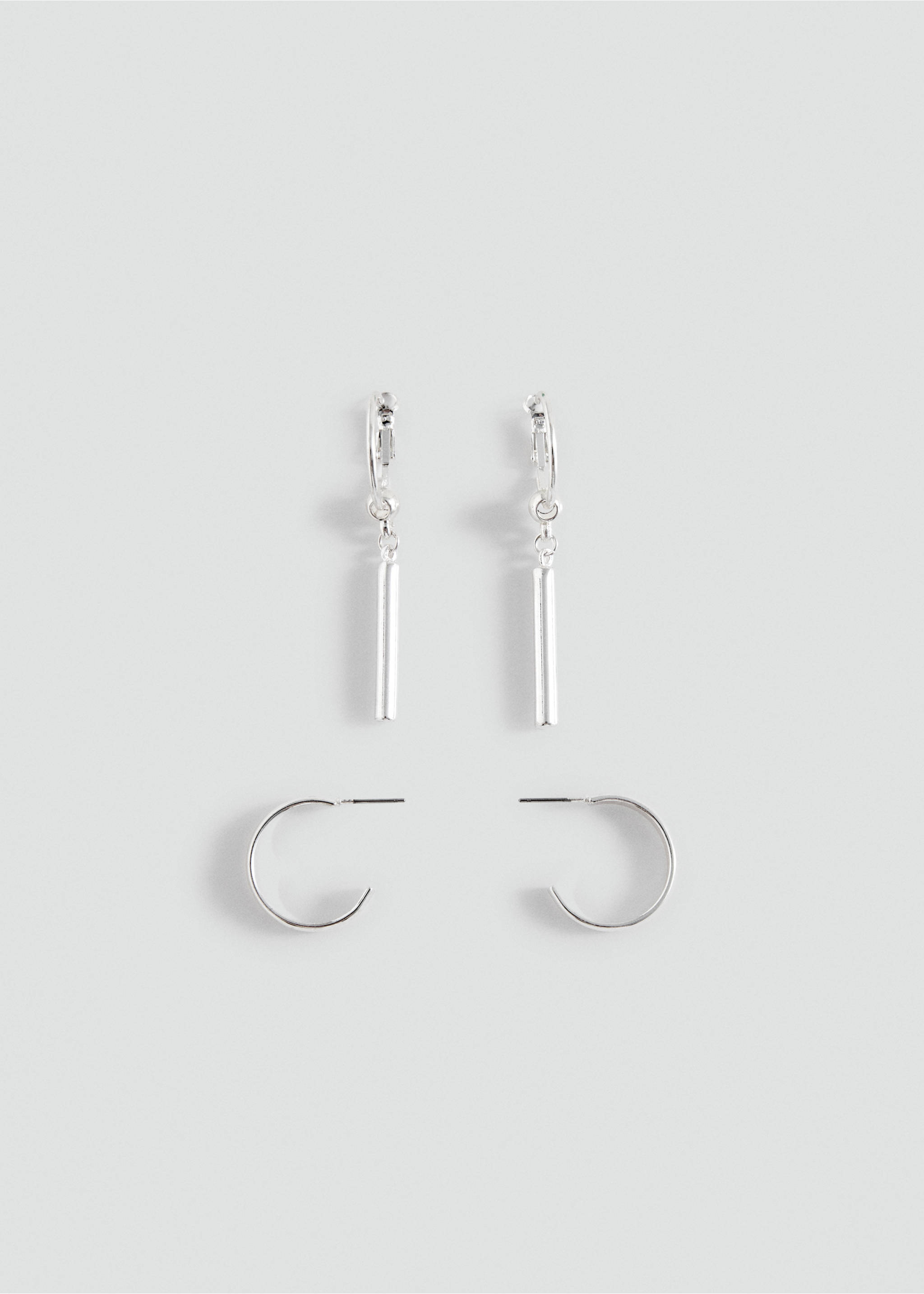 Pack of 2 mixed earrings - Article without model, Silver. Ref: 37072955-00.