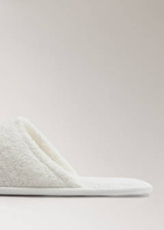 Round-toe terry slippers — White 3