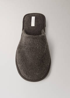 Round-toe terry slippers — Coffee 5