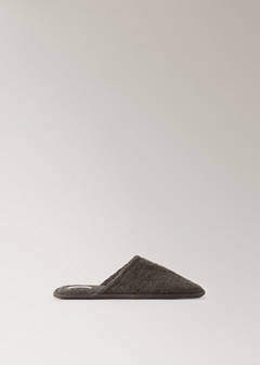 Round-toe terry slippers — Coffee 2