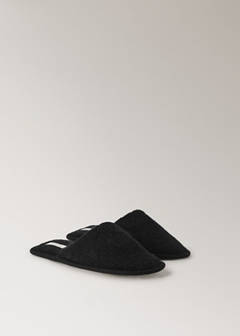 Terry slippers with piping detail — Black 3