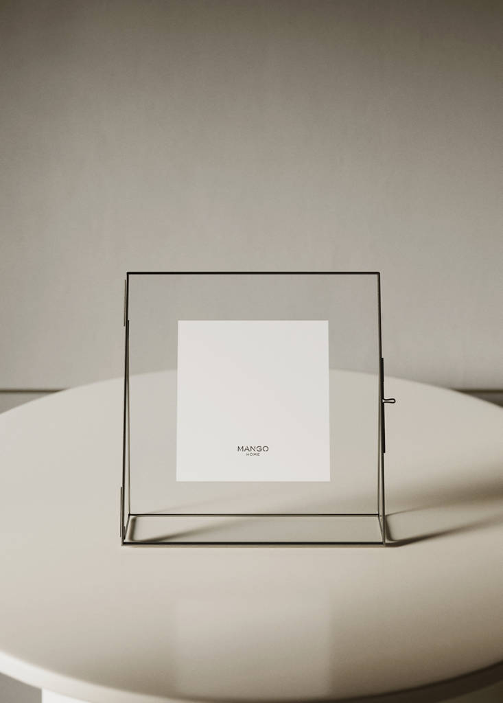 Medium glass photo frame — Silver
