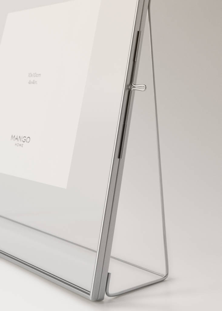Medium glass photo frame — Silver