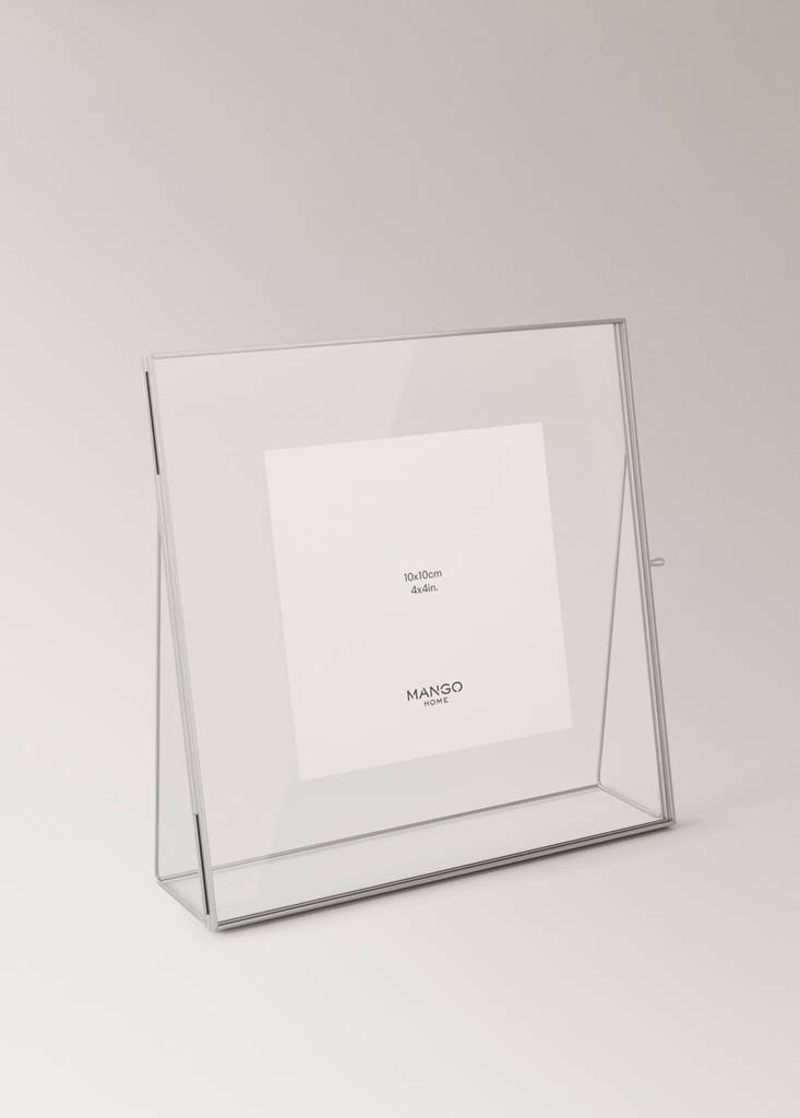 Medium glass photo frame — Silver