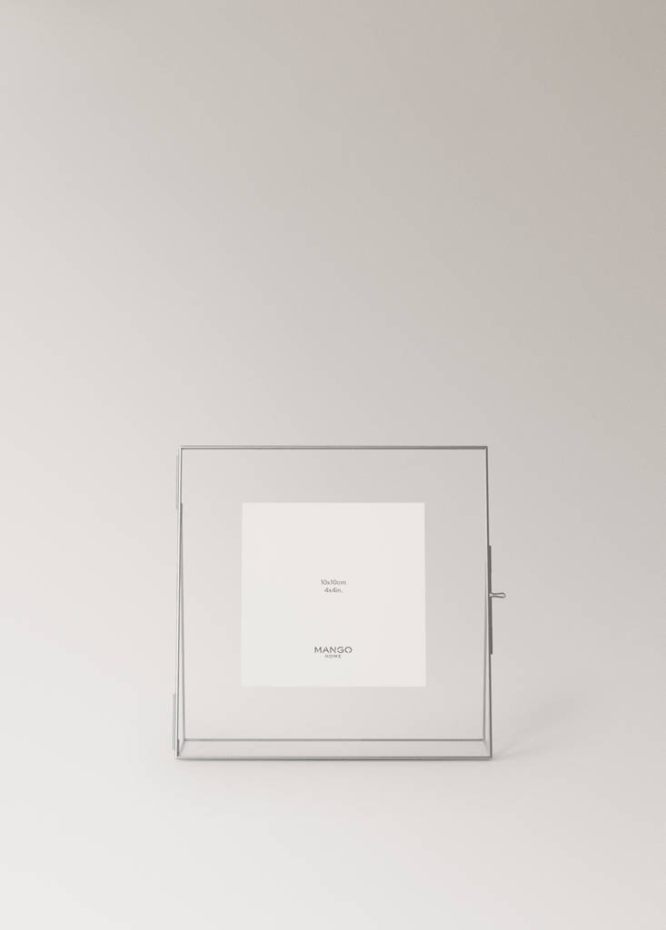Medium glass photo frame — Silver