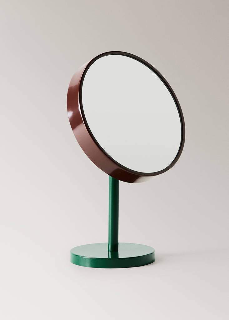 Two-tone metal dressing table mirror — Maroon