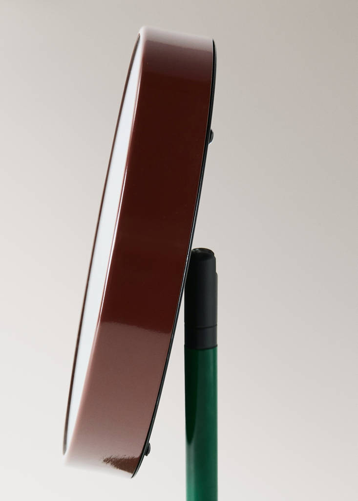 Two-tone metal dressing table mirror — Maroon