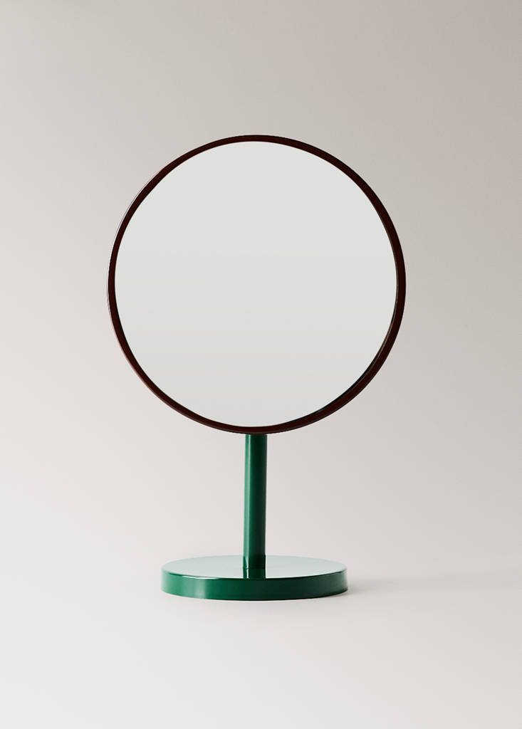 Two-tone metal dressing table mirror — Maroon