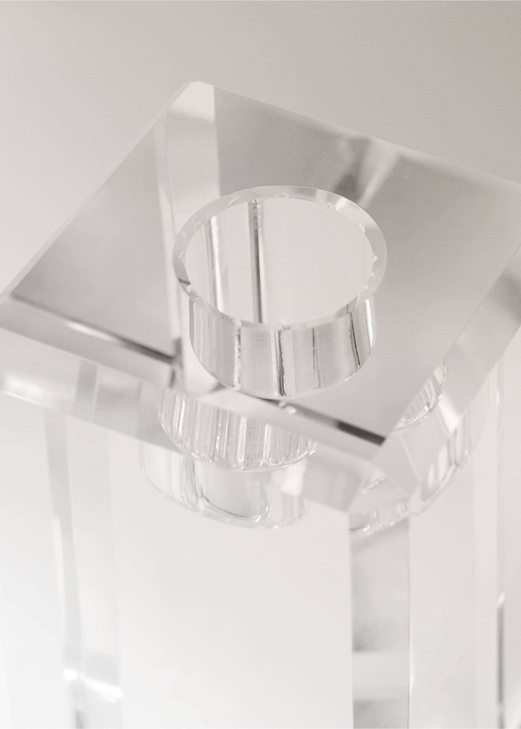 Large glass candleholder - Details of the article 1, Black. Ref: 37073281-00.