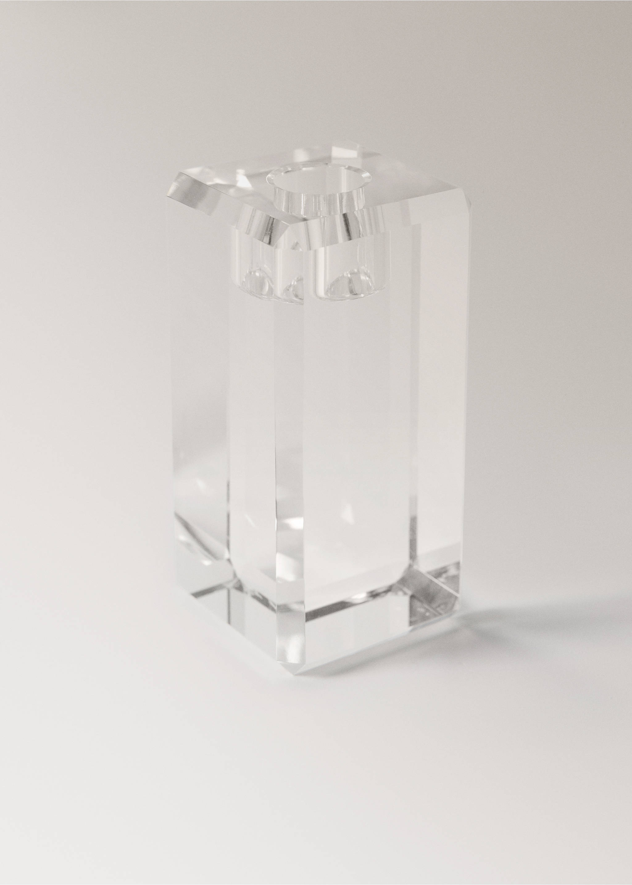 Large glass candleholder - Details of the article 2, Black. Ref: 37073281-00.