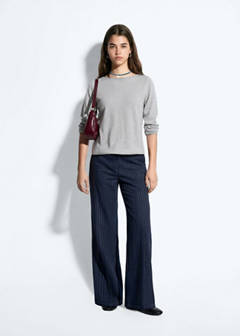 Fine knit jumper with slit details — Medium Heather Grey 2
