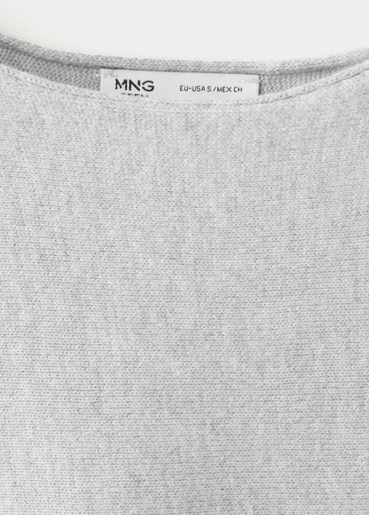 Fine knit jumper with slit details — Medium Heather Grey