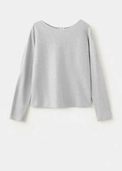Fine knit jumper with slit details — Medium Heather Grey 3
