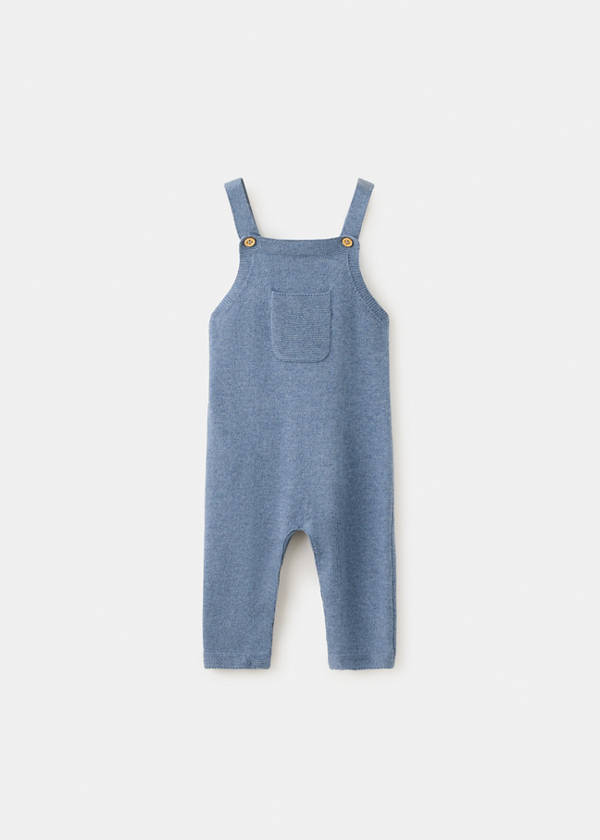 Cotton dungarees with pocket — Blue
