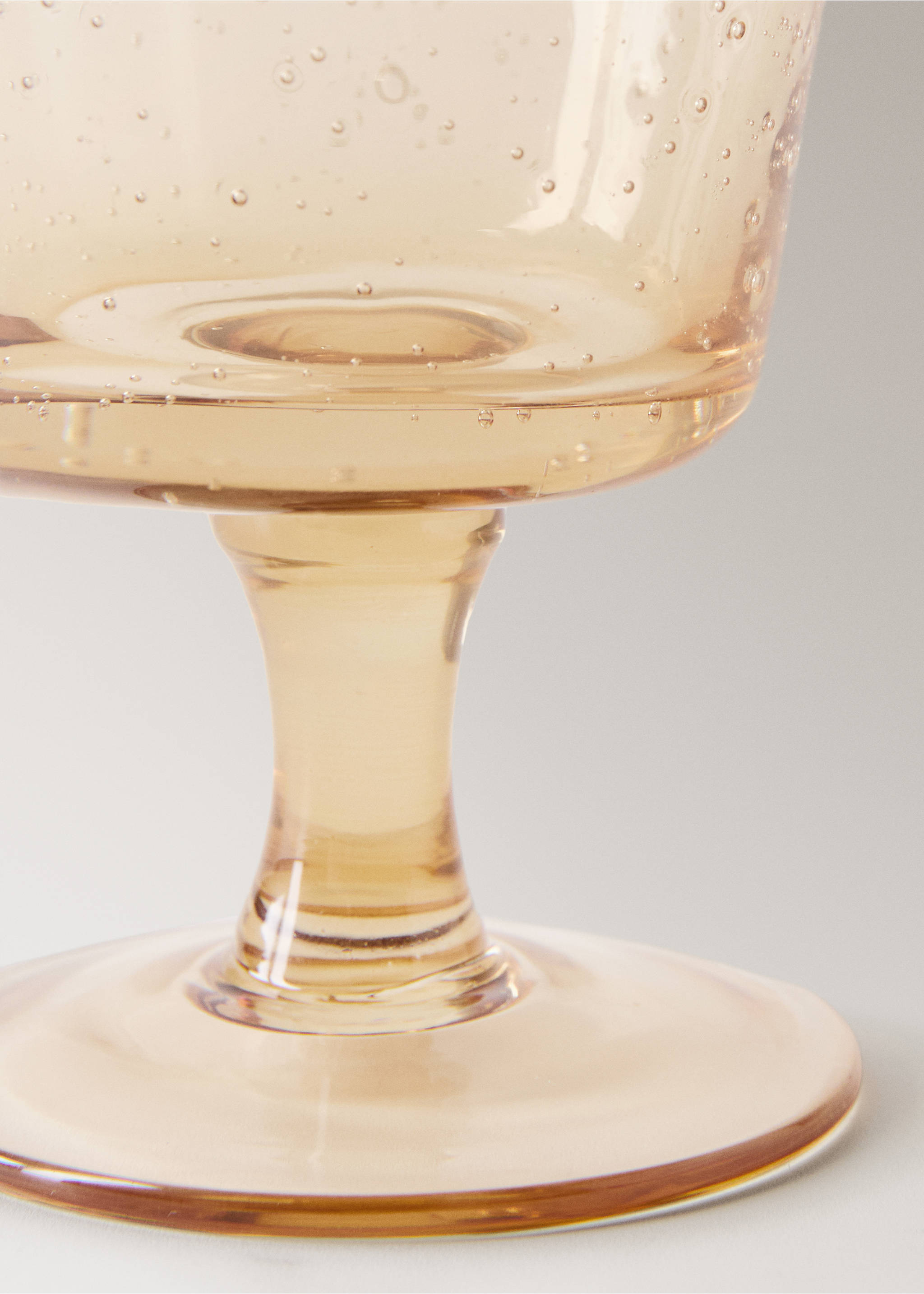 Bubble glass goblet, colour - Details of the article 2, Orange. Ref: 37073287-00.