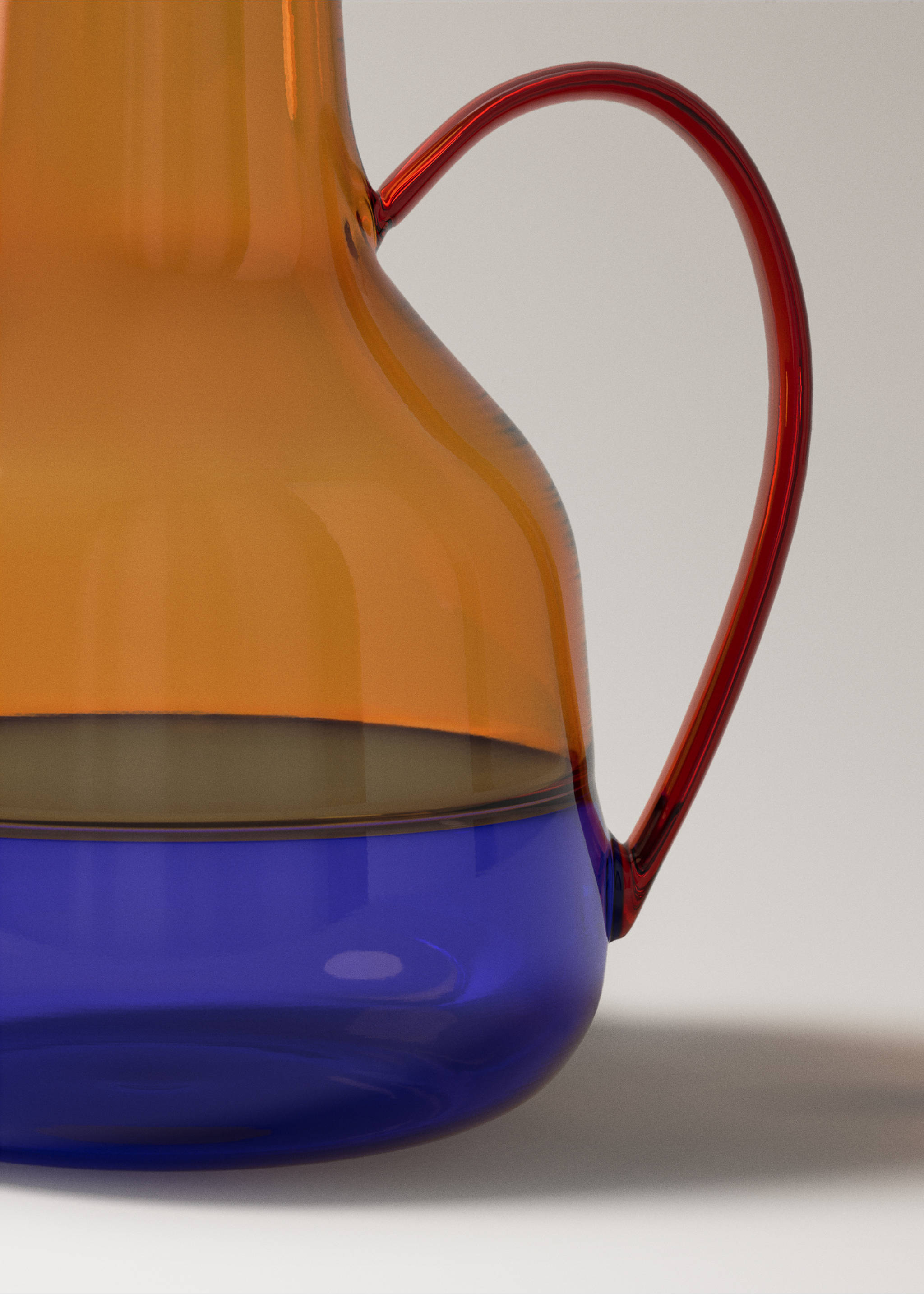 Bicolour glass vase - Details of the article 1, Orange. Ref: 37073288-00.