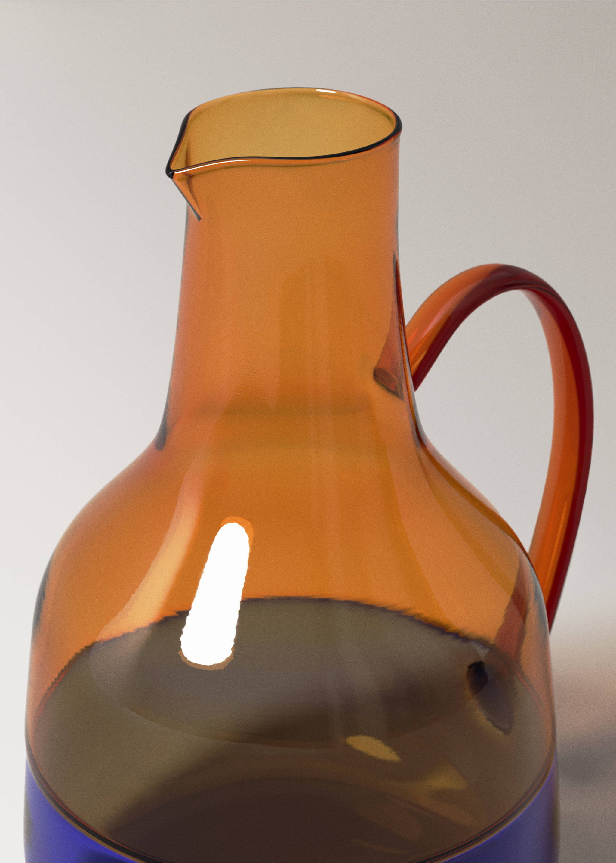 Bicolour glass vase - Details of the article 2, Orange. Ref: 37073288-00.