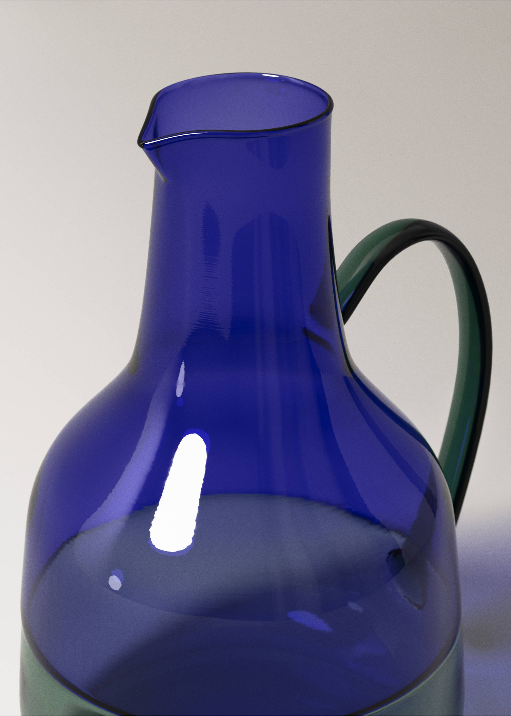 Bicolour glass vase - Details of the article 2, Vibrant blue. Ref: 37073288-00.