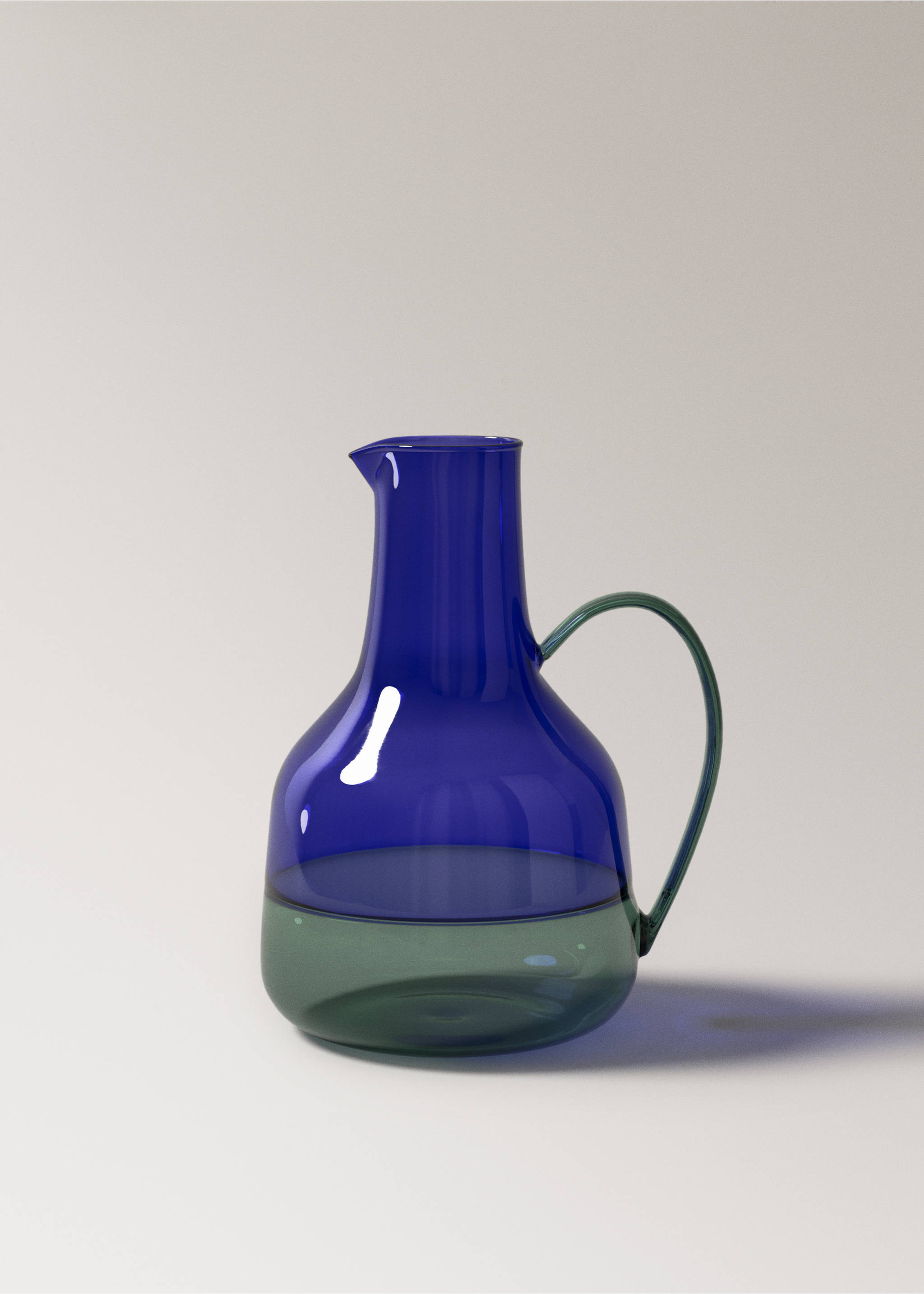 Bicolour glass vase - Article without model, Vibrant blue. Ref: 37073288-00.