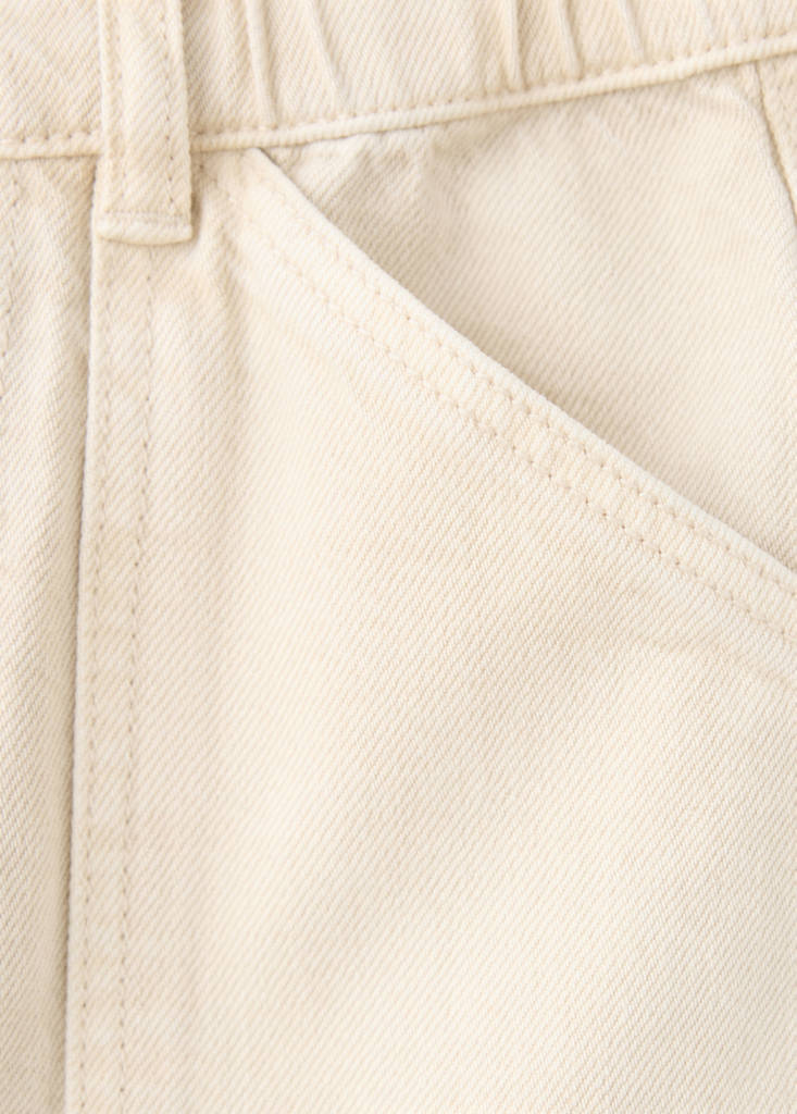 Straight jeans with elasticated waistband — Sand