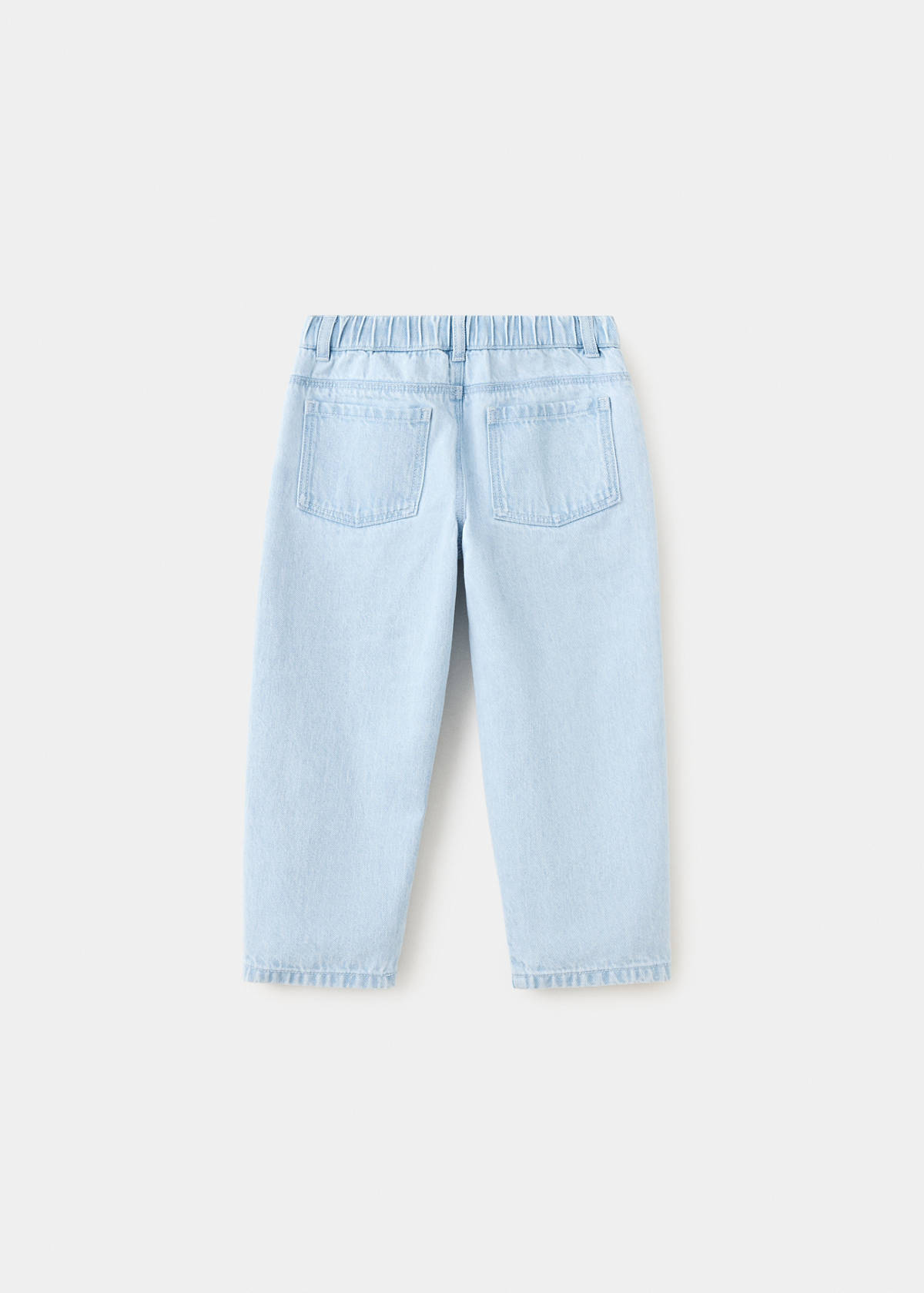 Straight jeans with elasticated waistband — Light Blue