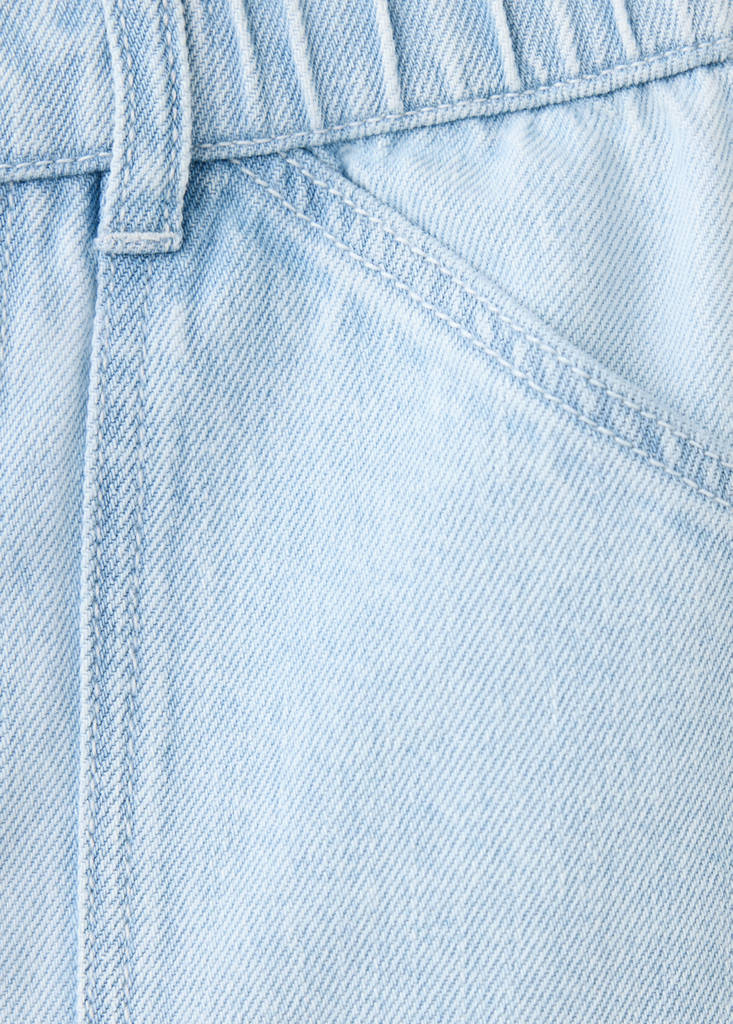 Straight jeans with elasticated waistband — Light Blue
