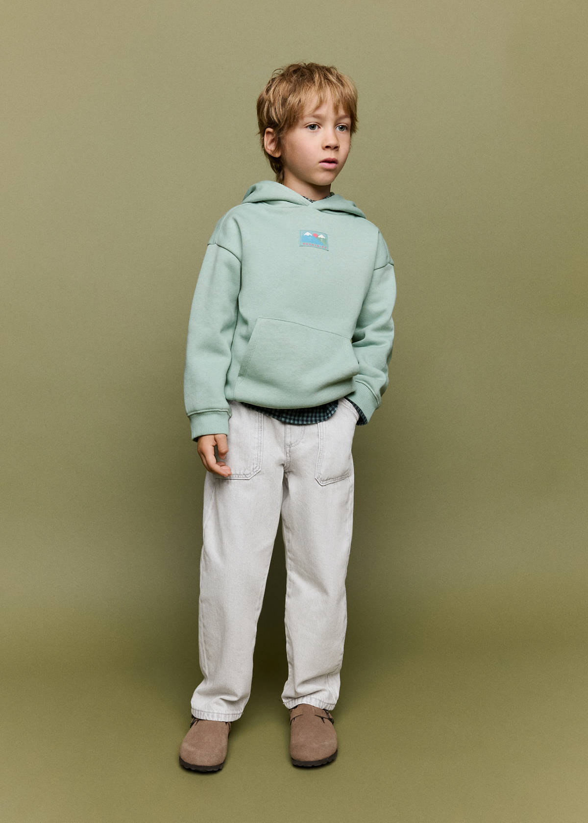 Straight jeans with elasticated waistband — Denim Grey