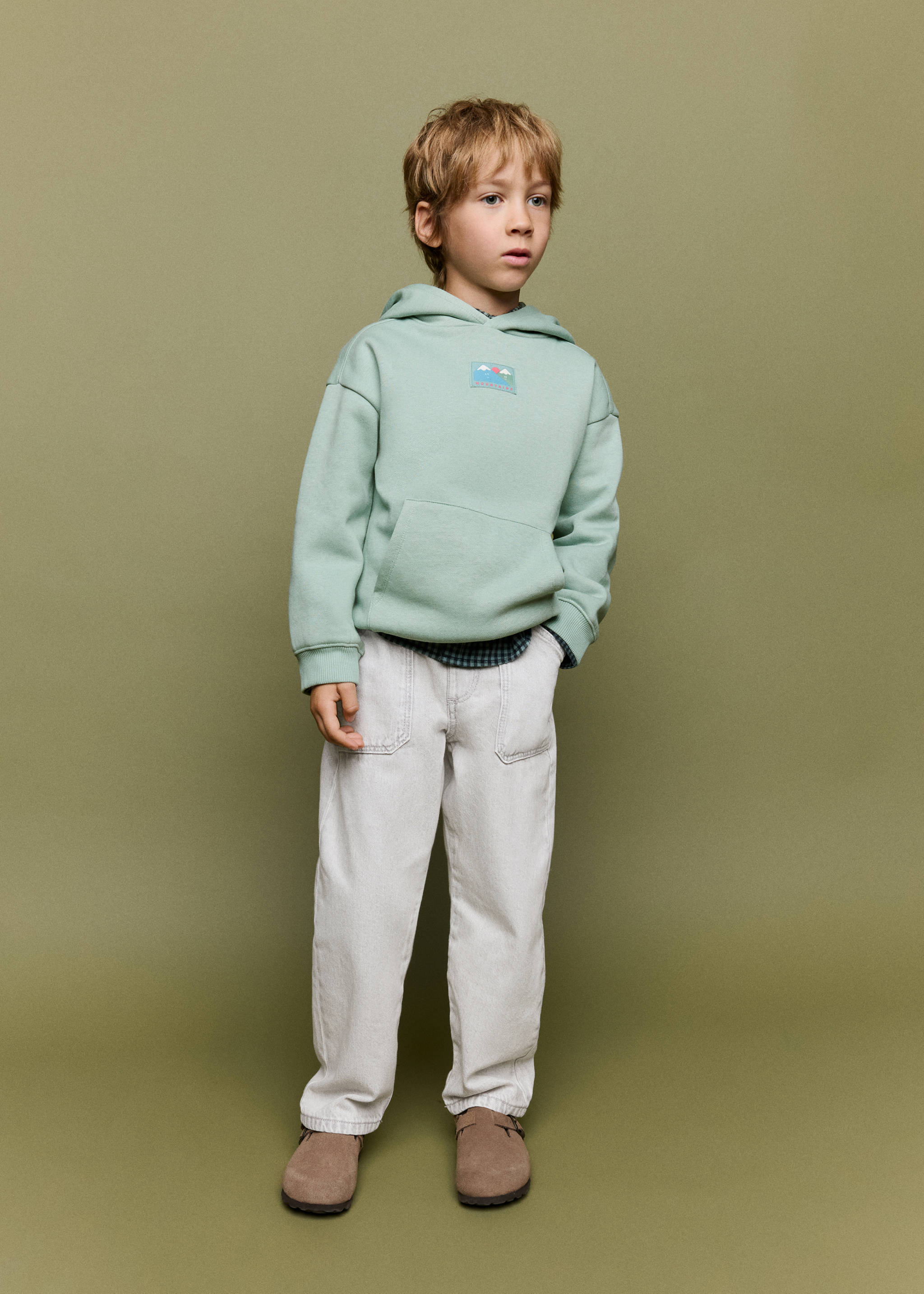 Straight jeans with elasticated waistband - General plane