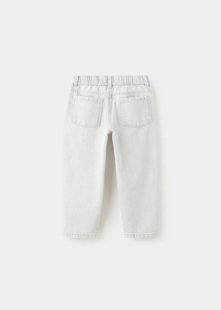 Straight jeans with elasticated waistband — Denim Grey