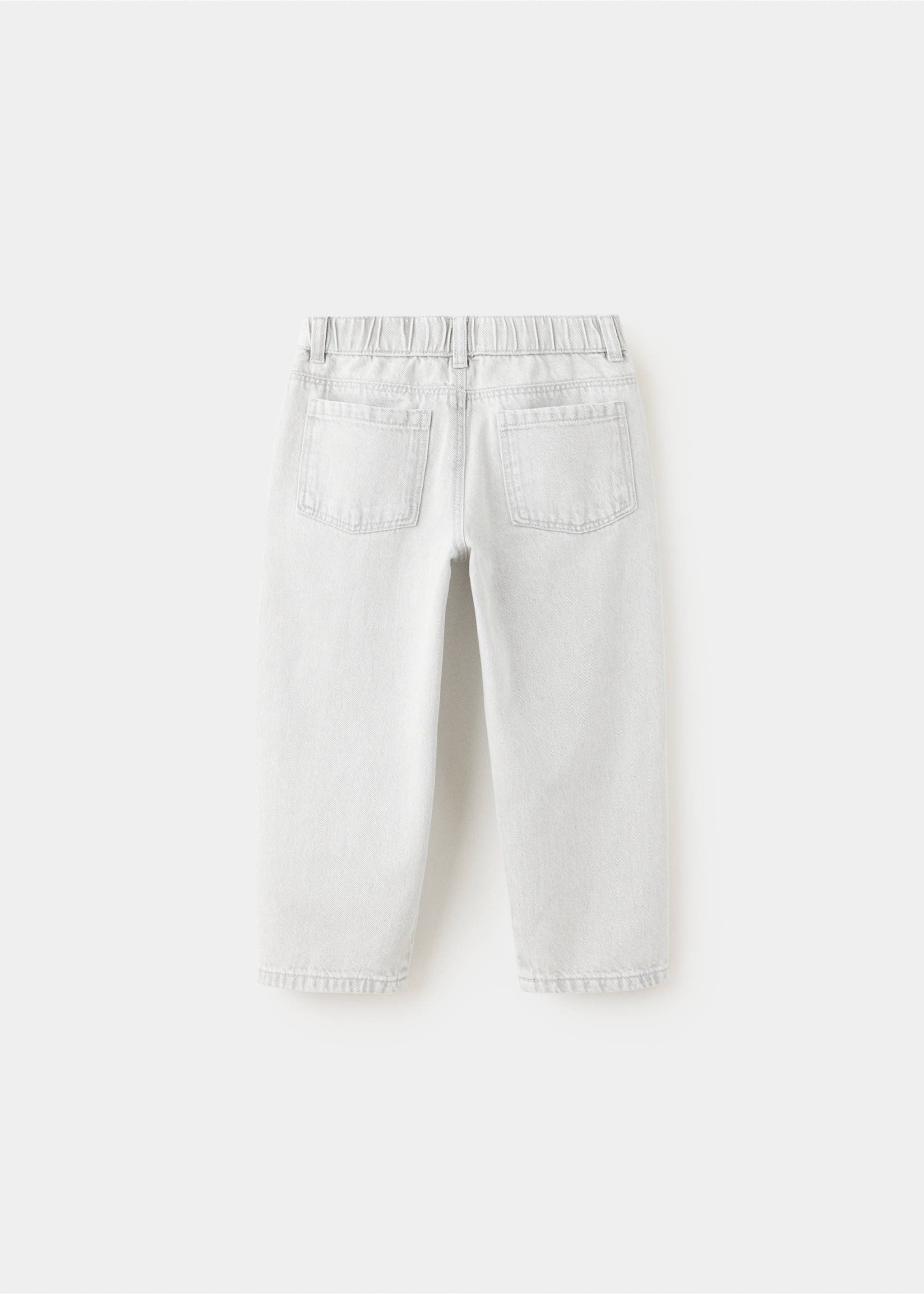 Jean droit taille élastique - Verso de l’article, Gris denim. Ref: 37073290-00.