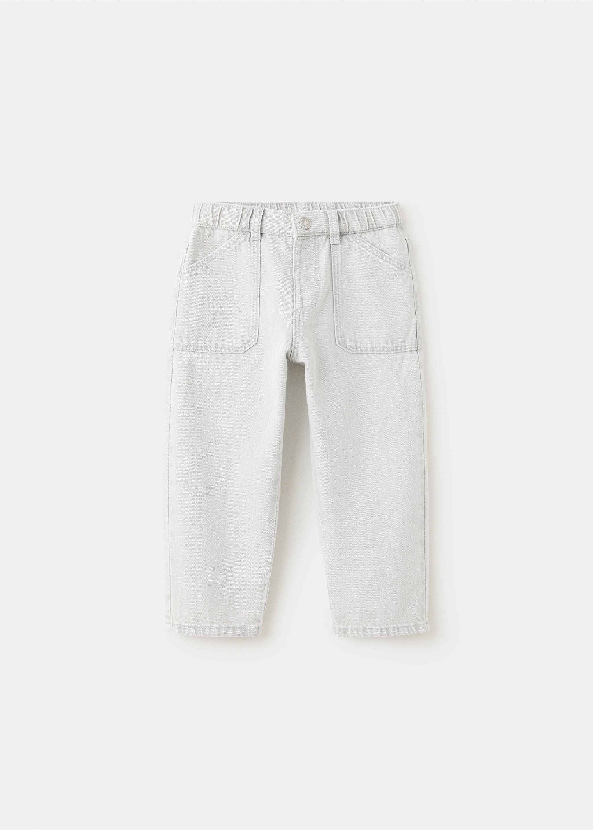 Jean droit taille élastique - Article sans modèle, Gris denim. Ref: 37073290-00.
