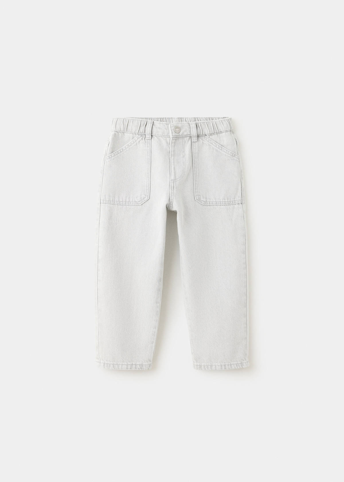Straight jeans with elasticated waistband — Denim Grey