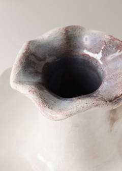 Terracotta wave chamberstick — White 2