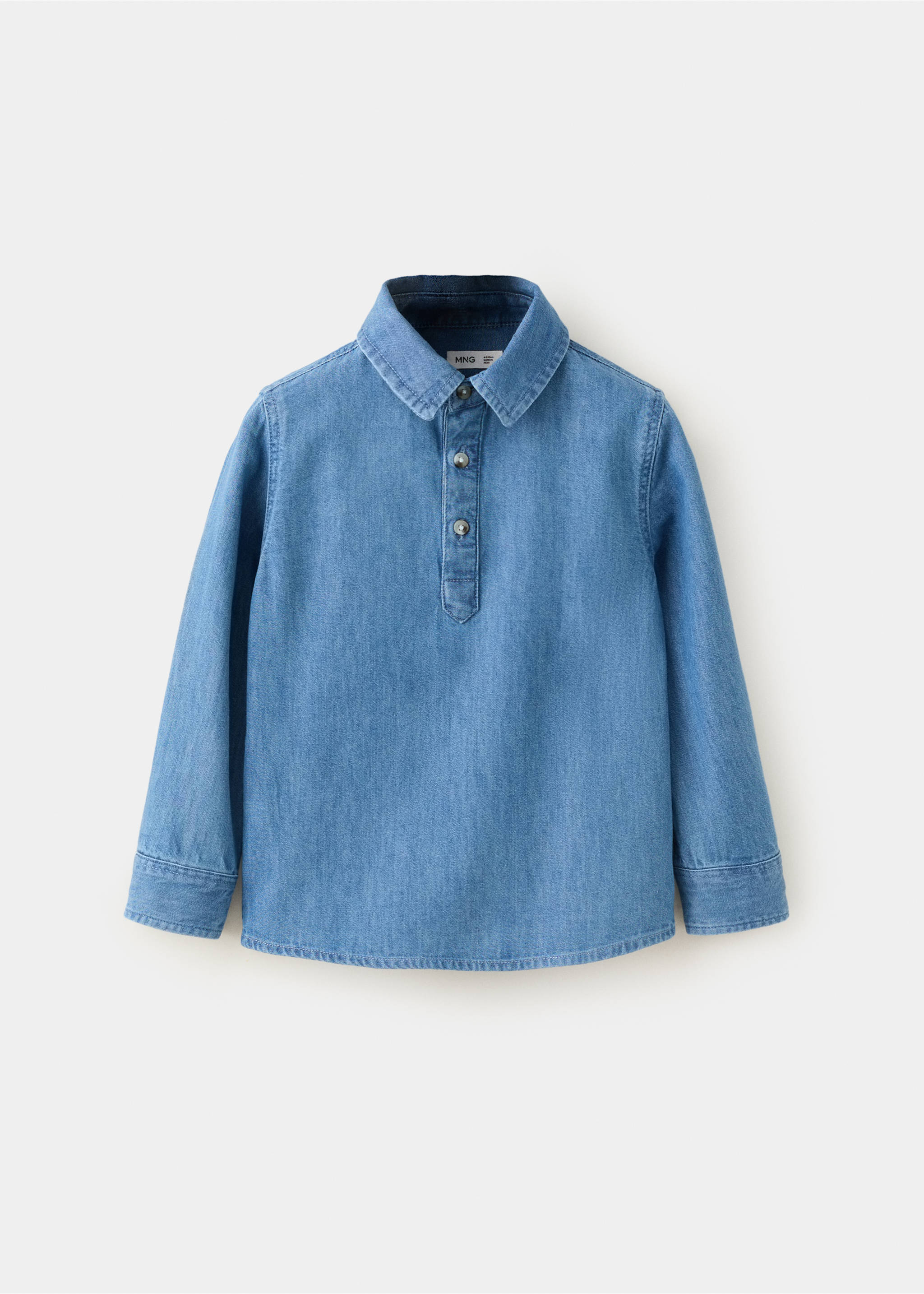 Cotton denim shirt - Article without model, Medium Blue. Ref: 37073294-00.