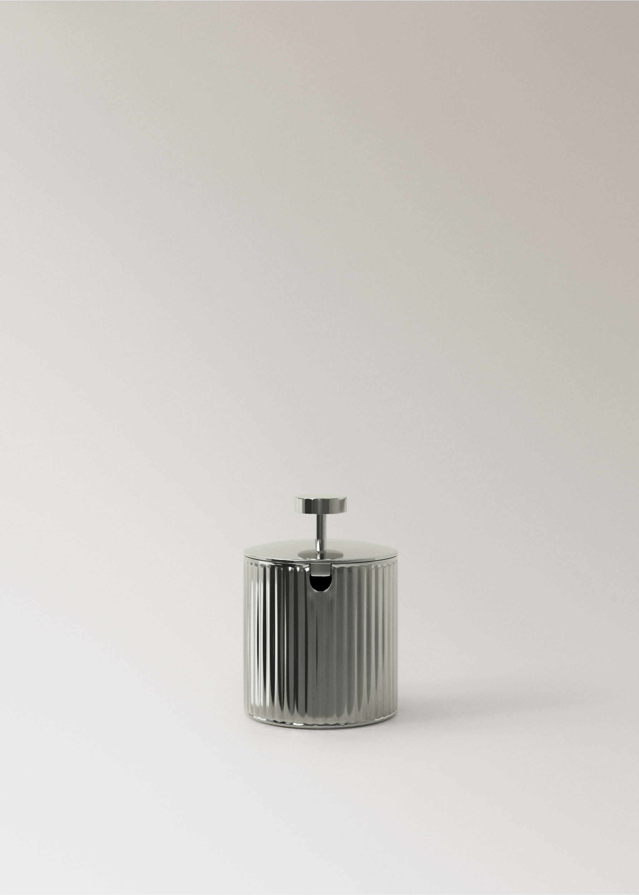 Textured brass sugar bowl - Article without model, Silver. Ref: 37073296-00.