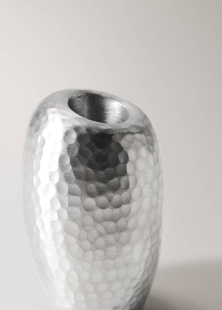 Metallic candleholder — Silver
