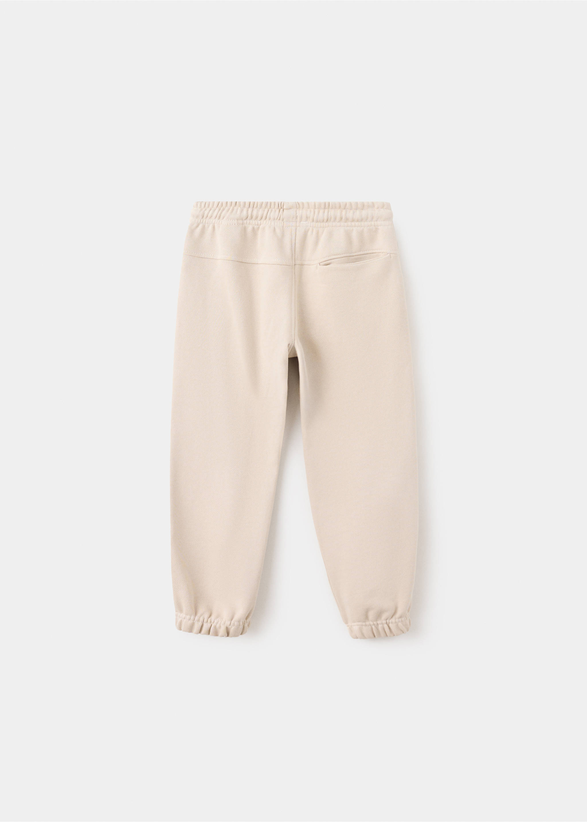 100% cotton jogger trousers - Reverse of the article, Sand. Ref: 37073307-00.